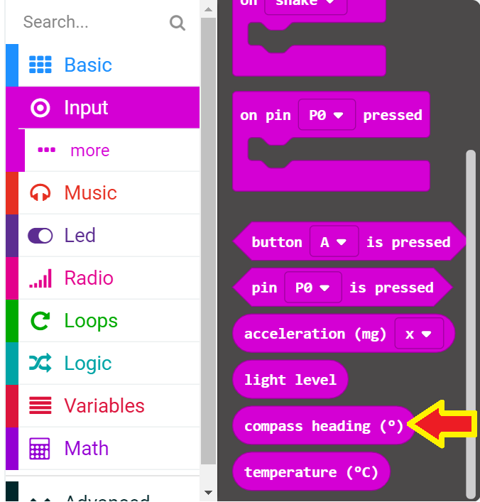 Microbit Simple Compass Circuits and Code
